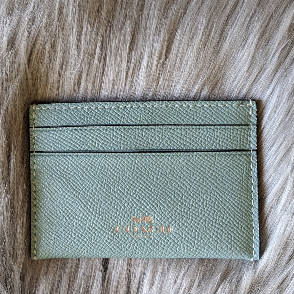 COACH Tiffany Blue Card Case Wallet Holder - Picture 5 of 6